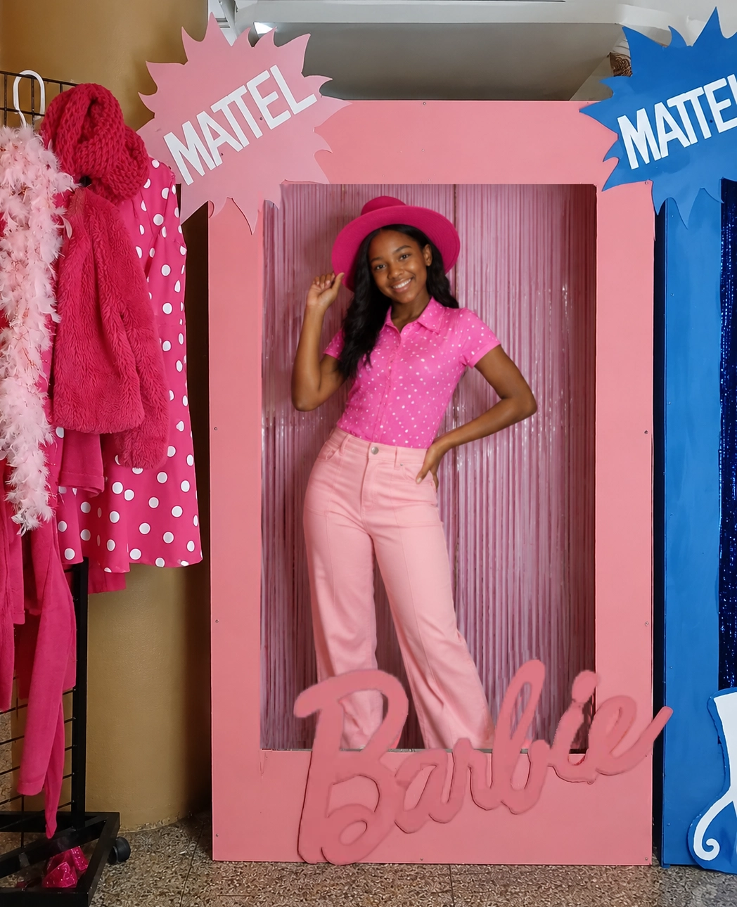 Barbie box photo setting at Coco's