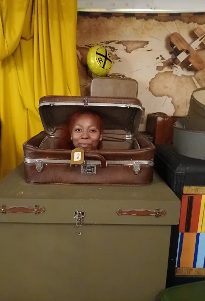 Old Train Station Suitcase at Coco's Selfie Space